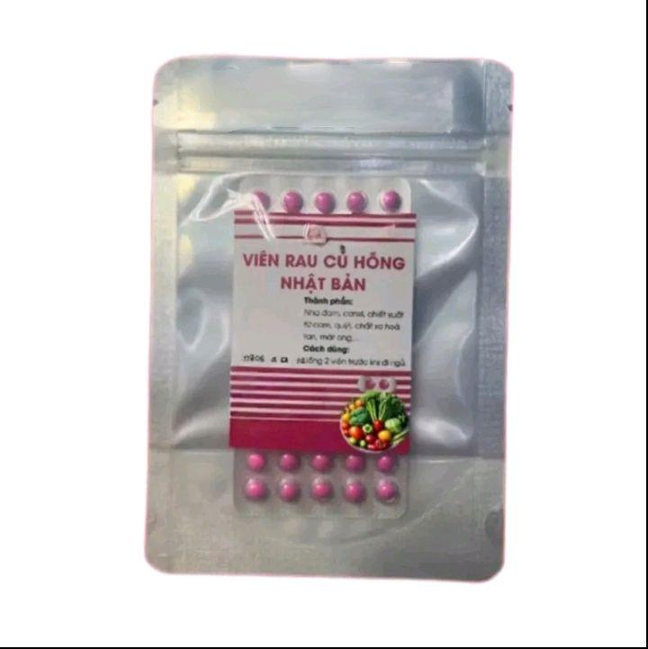  3 vĩ 150v tpbs_ viên rau củ hồng nhật bản vỉ 50 viên hỗ trợ bổ sung hỗ trợ chăm sóc da 