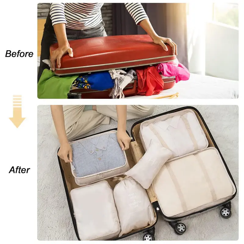 Travel Storage Bag Set, 8counts/set Portable Travel Storage Bag, Waterproof Travel Storage Bag, Luggage Organizer, Travel Accessories 4