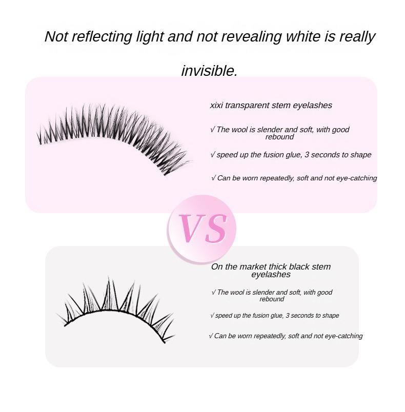 Product Introduction of XIXI-5D Curled False Eyelash Clusters Transparent One Piece Natural Pseudo Natural Pure Pure Desire Style Manga Eyelash 6