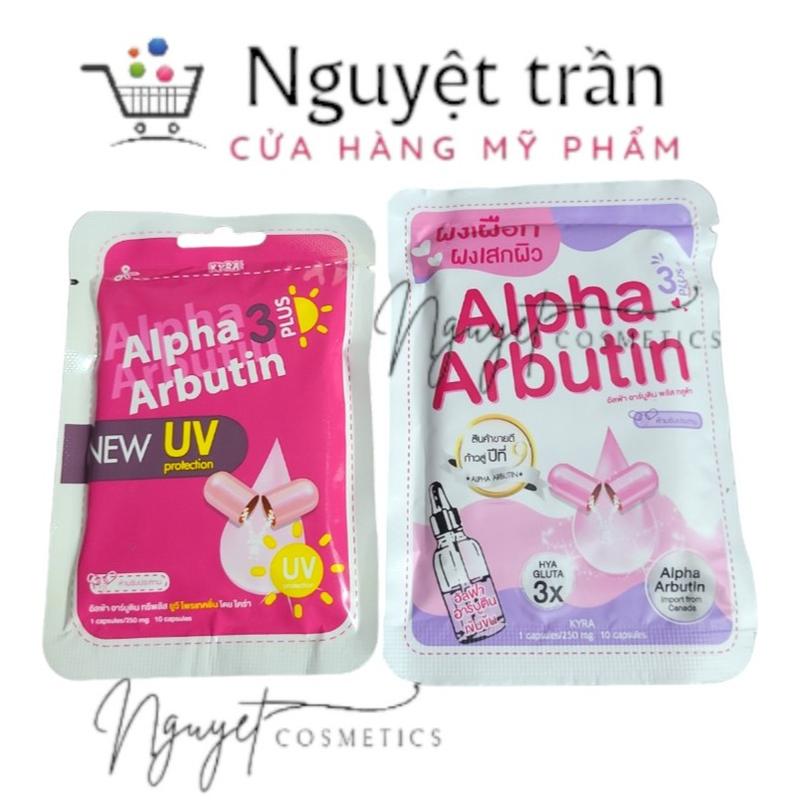 Vĩ 10 Viên kích trắng Alpha Arbutin Thái Lan chống nắng mẫu mới alpha  arbutin trộn alpha arbutin combo _ thuốc  trắng vỉ  kích thuốc  trắng alpha  arbutin kem  body