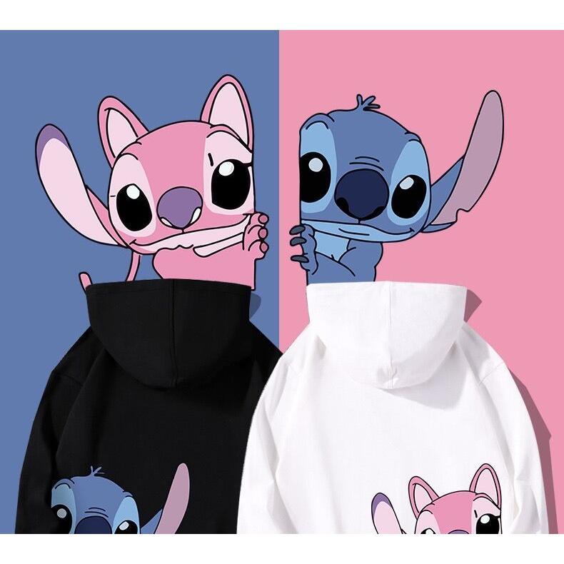 [Ready stock] men's casual hoodie cartoon Stitch Pattern Coat Women & Men thicken loose cotton couple wear tops sportswear Clothing Fashion 7