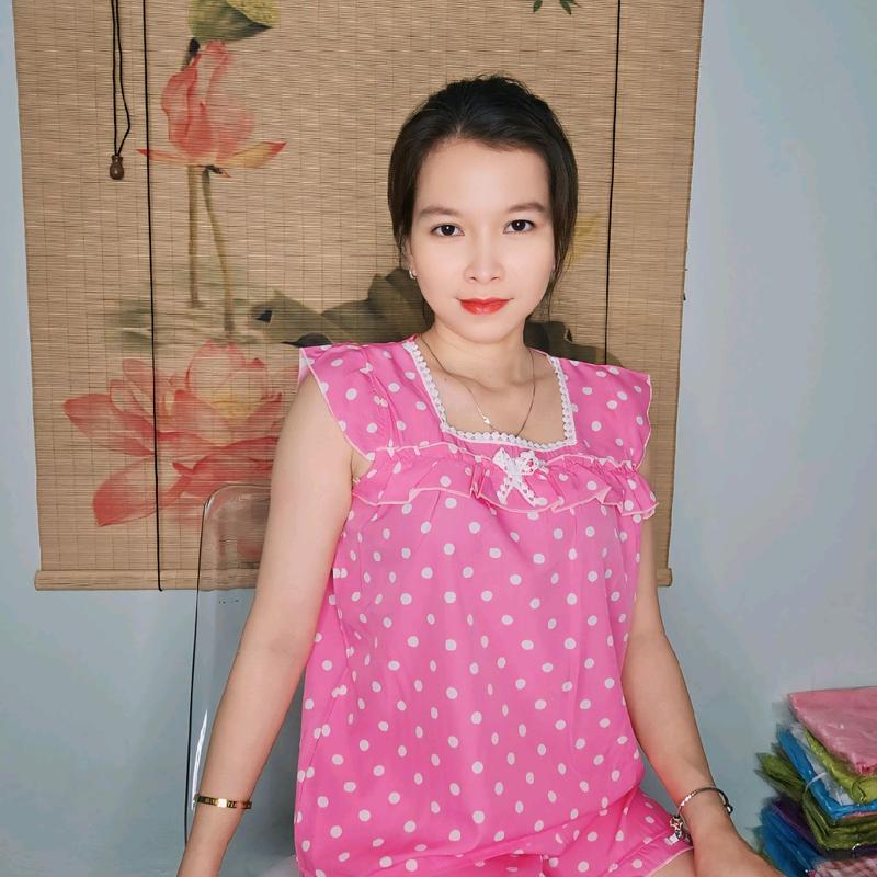 Bộ đùi mặc nhà Nữ Women vải lụa vừa đẹp vừa rẻ Nhung Voi - (quần có túi) - Tim 4