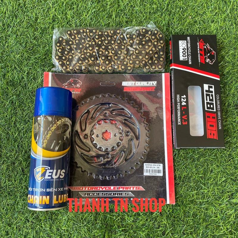 Nhông sên dĩa STB sên ĐEN VÀNG 10 li tặng dưỡng sên Zues