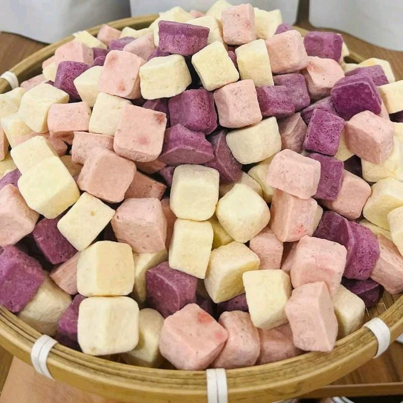  1kg sữa chua sấy giòn mix vị dâu tây việt quất đào xoài siêu ngon- Kho sỉ ăn vặt I'yesfood 