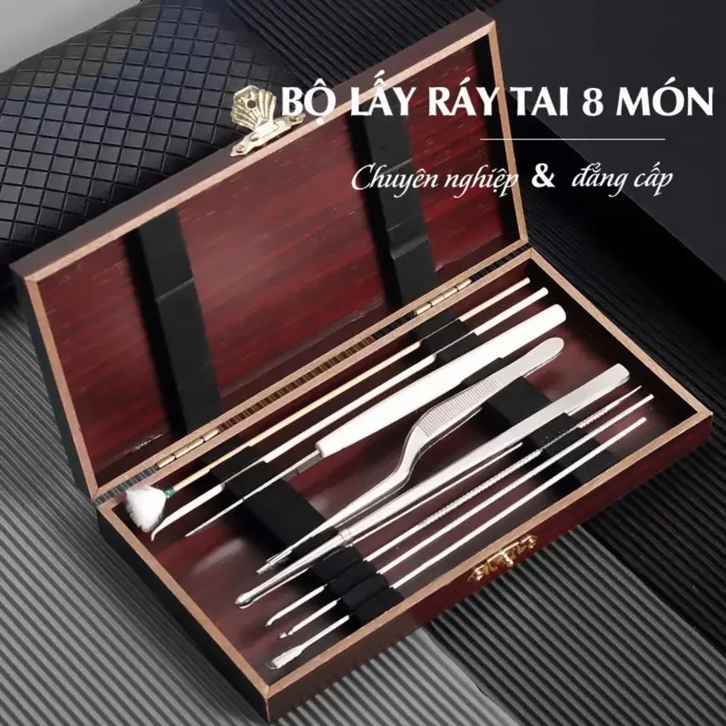 Bộ Lấy Ráy Tai Đa Năng 8 Món Chuyên Dụng Cho Salon Thép Không Gỉ An Toàn Cho Cả Gia Đình 2