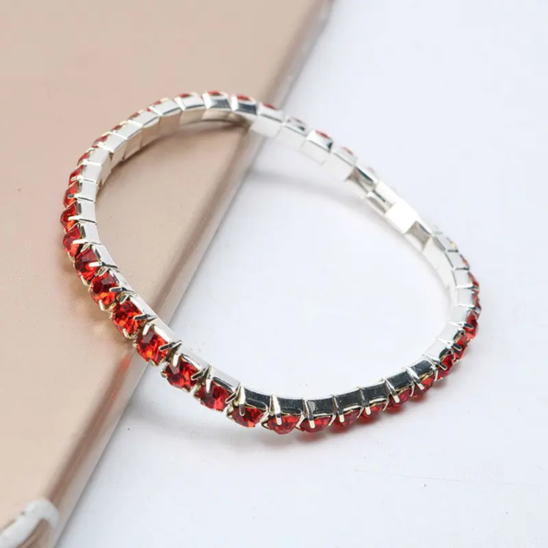 Vòng Tay Sang Trọng Một Hàng Cho Nữ, Vòng Tay Dát Kim Cương Giả Đầy Đủ, Vòng Tay Co Giãn, Trang Sức 8