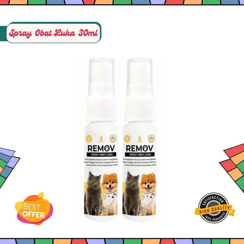 Remov Spray Obat Luka Kucing dan Anjing 30 ml Ampuh Mempercepat Penyembuhan Luka Bakar Cakar Robek 1