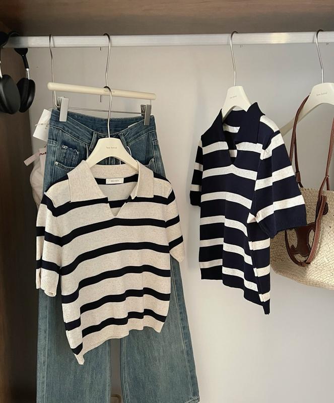 Áo len MUỐI TIÊU mongtoghi mỏng kẻ ngang basic QC863