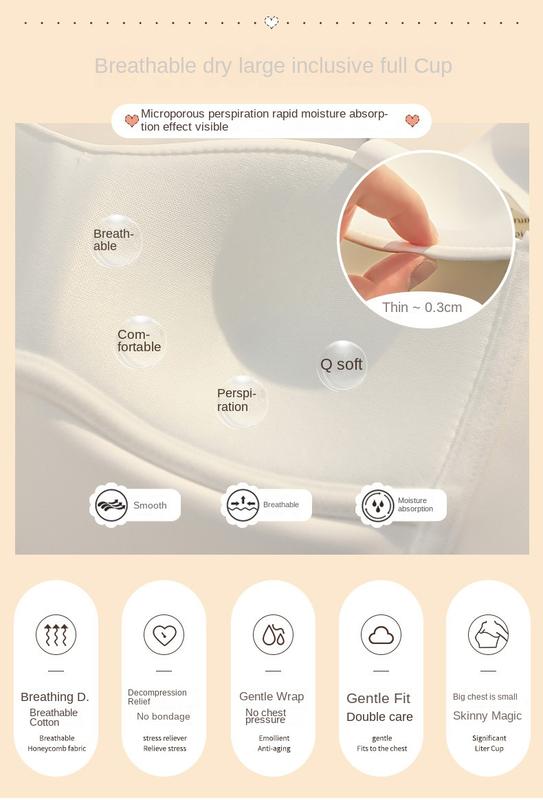 Product Introduction of Lightweight Breathable Underwear Women's Vest-Style Thin Wireless Small Chest Push up Breast Holding Anti-SAG Bra 4