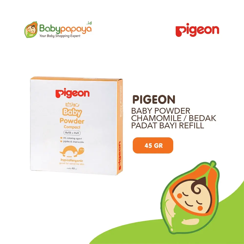 PIGEON Baby Powder Cake Chamomile Refill / Bedak Padat Bayi 45Gr Refill