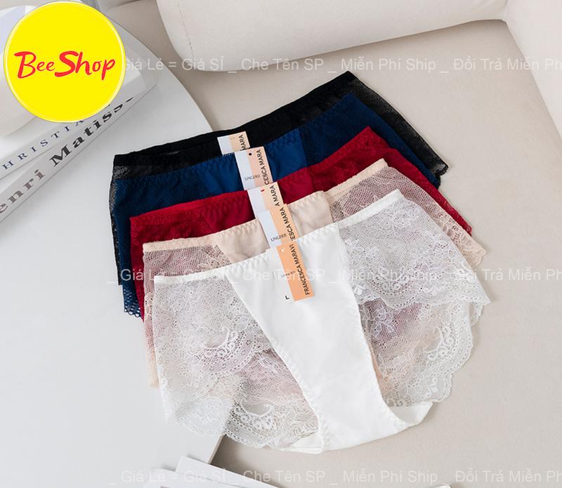 Combo 5 Quần Lót Ren Bigsize 50-100kg, Quần Mềm Mịn - Thoải Mái - Cao Cấp - Quần Lót Nữ VNXK Women Nhung Viền Ren