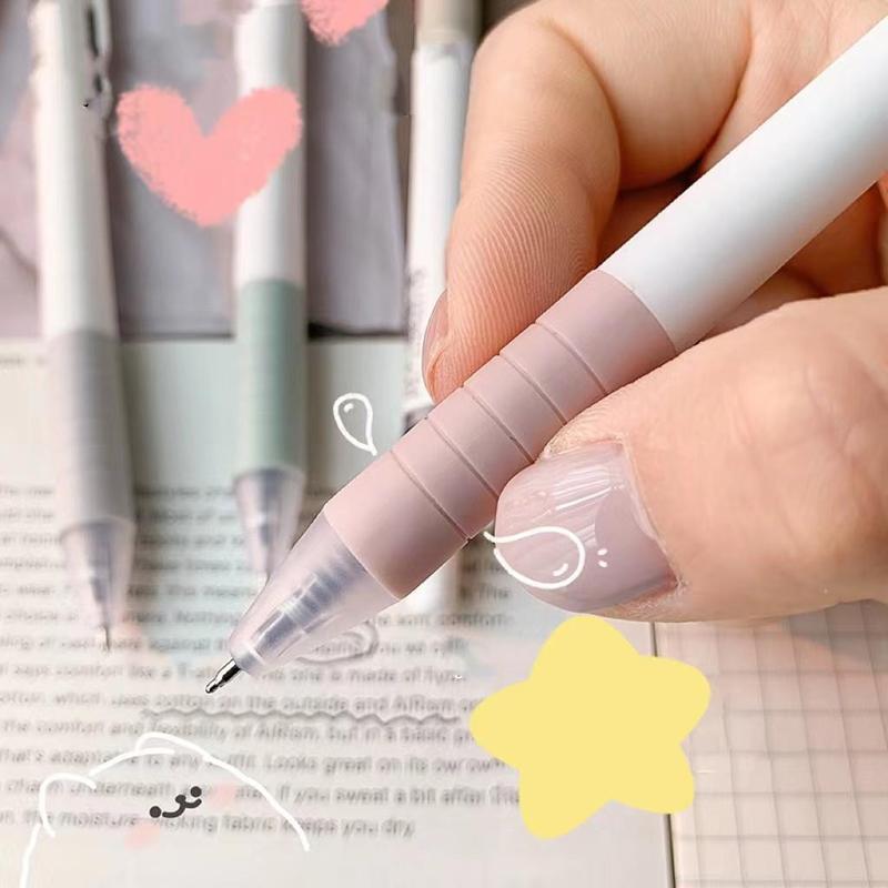 Gel Pen Pulpen 6PCS DAN 5PCSGel Retractable Tinta Hitam 0.5mm  /PULPEN GEL MEKANIK POLOS ISI /alat tulis murah 8