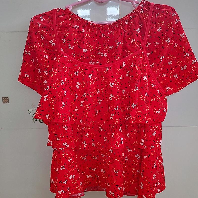 Đồ Ngủ Áo Dây Quần Đùi 3 Tầng Hoa Nhí  ( 58kg đến 70kg ) Nữ Women Quần Ngủ Top Nhung Nho Nhung Tăm Tua Rua