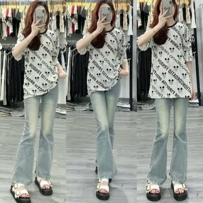 Quần jean nữ MAY GẤU XANH BẠC cạp cao co dãn 4 chiều HÁCH DÁNG SIÊU XINH Women Pants Kem