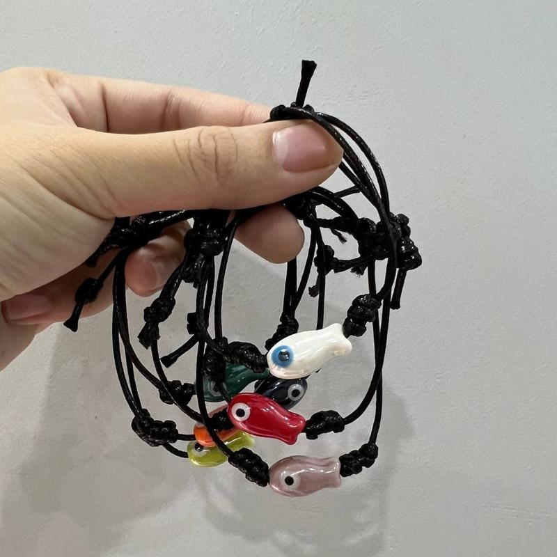  |BST Biển| Vòng tay Cá mắt quỷ dây sáp handmade - Tiệm Nhà Mưa 