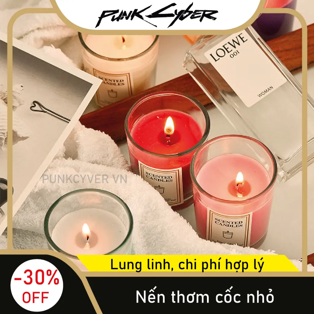 Nến thơm thiên nhiên nhiều mùi hương trang trí phòng an toàn không khói