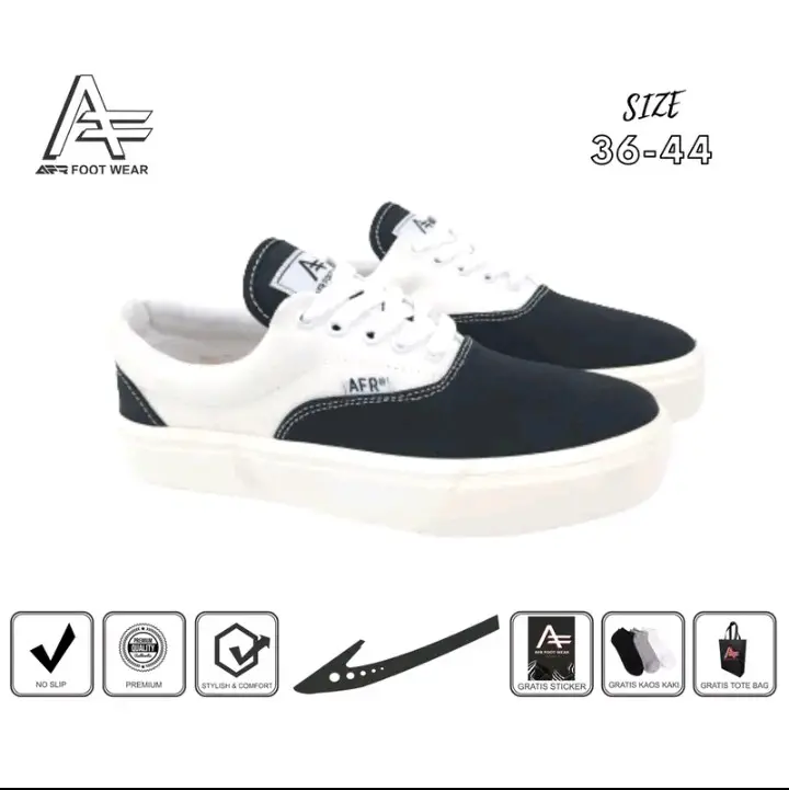 SEPATU AFR OLDSKOOL DAZZLING BLACK WHITE UNISEX