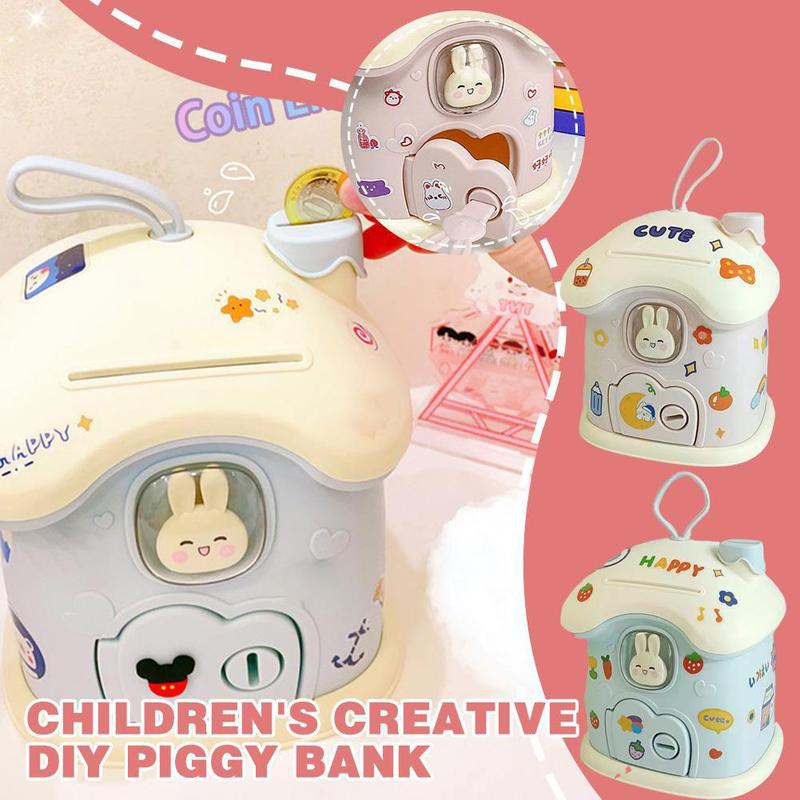 Product Introduction of Cute Cartoon Small House Money Bank Children's Gift Jar Savings B2D1 32