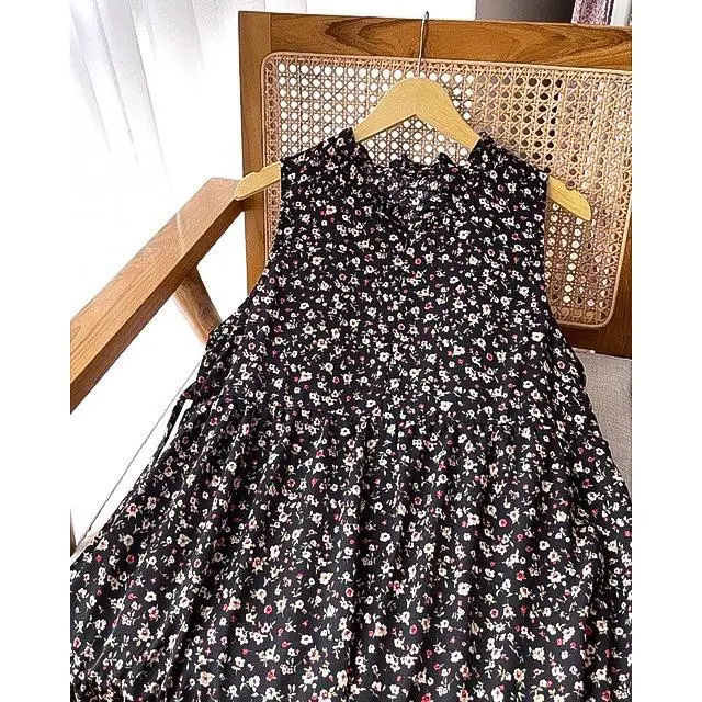 TREXUS - ZFS DRESS MAXI TIARA / HOURI SHAKILA DRESS / Pakaian Wanita Motif Bunga Longdress Bunga Tanpa Lengan / Pakaian Wanita Kekinian Terbaru / Dress Maxy Terlaris / Pakaian Wanita Kekinian