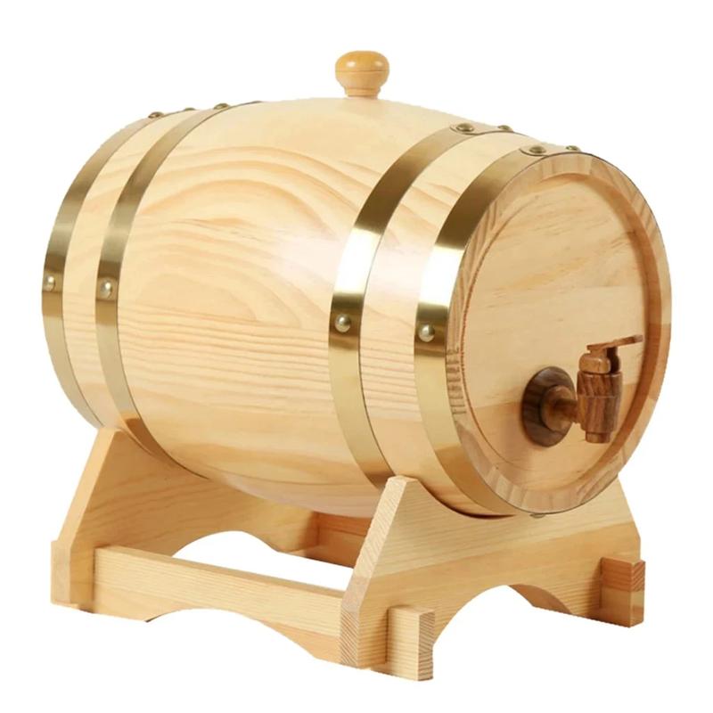 1L/1.5L/3L Wood Wine Barrel Vintage Oak Beer Brewing Accessories Whiskey Storage Container Home Decoration Wine Bar Tools 7