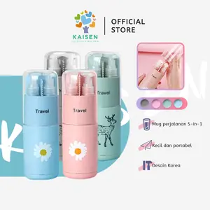 KAISEN Travel Toiletries Kit Set Murah Portable Toiletries Cup/ Tempat Perlengkapan Mandi Tempat sikat gigi /Toiletries Kit Botol Travel Portable Tempat Perlengkapan Mandi