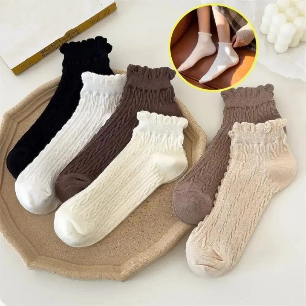 Tất Ren, Phong Cách Thường Ngày Cắt Nông Cổ Thấp, Dành Cho Nữ, Thiết Kế khoét, Chất Liệu Bông Thoáng Khí