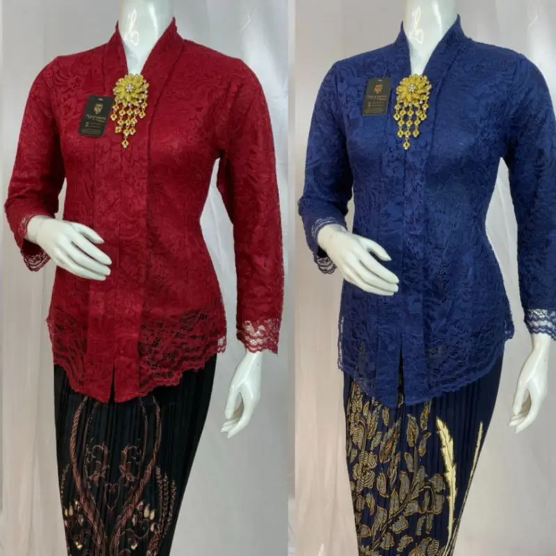 Set Kebaya Jumbo XXXL Ld 120cm Atasan Kebaya Brokat Floy Kartini Lengan Panjang Mix Rok Batik 0