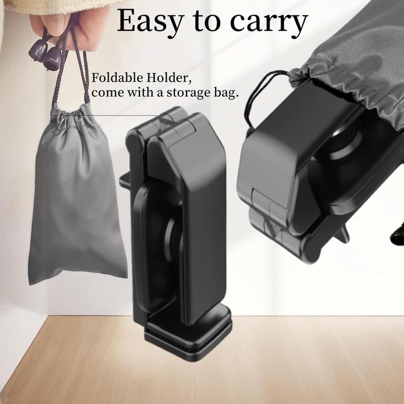 Product Introduction of Portable Travel Phone Holder, Magnetic Desktop Stand, Flexible Rotation Cellphone Mount, Train Seat Clamp Folding Rack 4