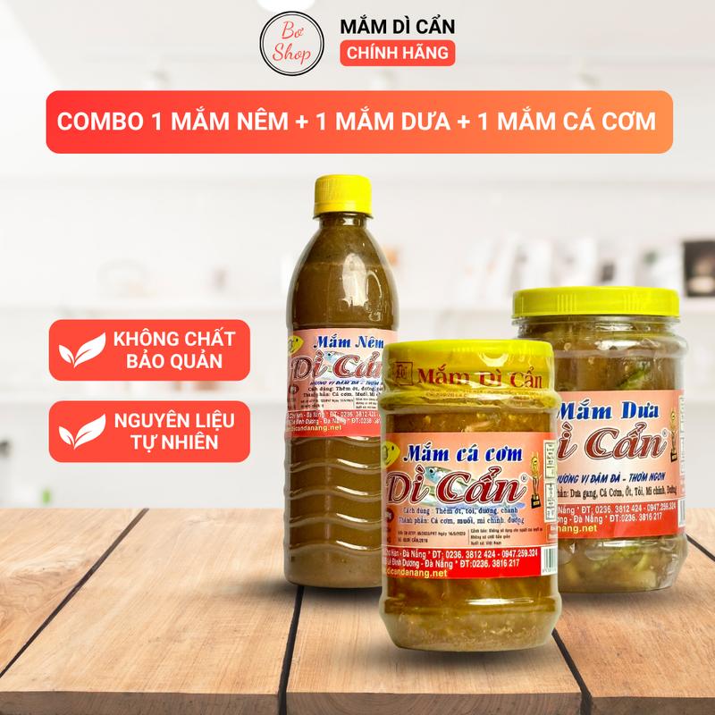 COMBO 1 MẮM NÊM + 1 MẮM DƯA + 1 MẮM CÁ CƠM DÌ CẨN - ĐẶC SẢN ĐÀ NẴNG - HỦ 500GR siêu ngon Food Chua Cay Miến Gia Vị Nước Sốt