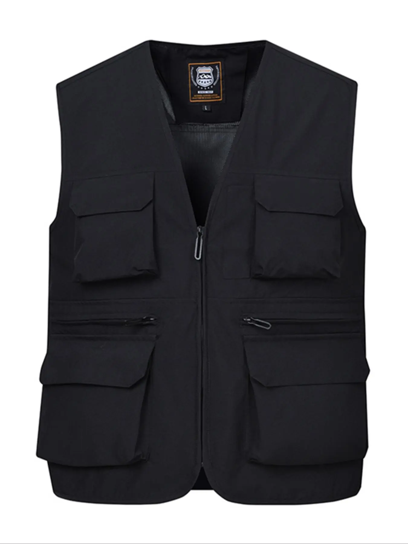 Men's Solid Multi-pocket Zip Up Vest Jacket, Regular Fit Casual Outdoor Fishing Waistcoat for Summer, Men's Clothes for Daily Wear, Tops