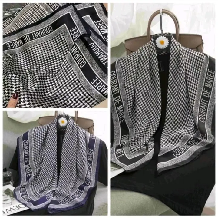 (Et 01) Hijab / syal scraf silk sutra 90X90cm