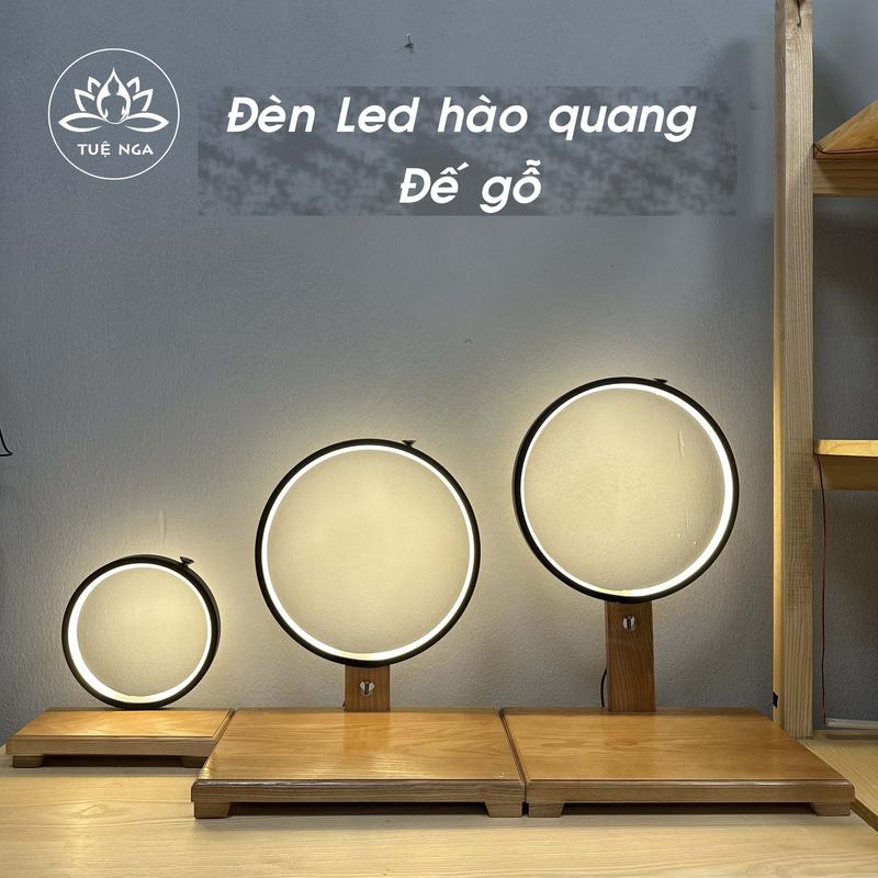  Kệ đèn Led hào quang đế gỗ đặt tượng Phật cao cấp - Tuệ Nga 