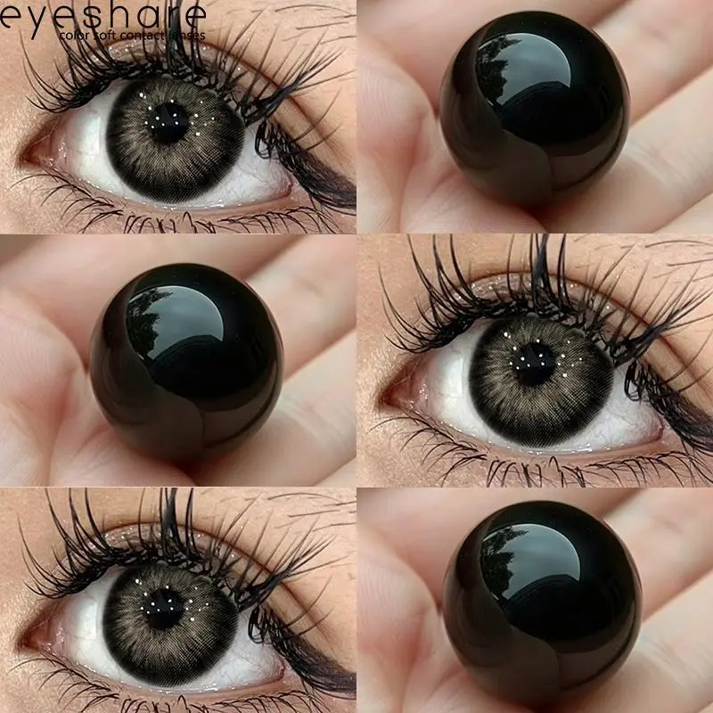 Eyeshare {Bán chạy} PATTAYA (0-6)Màu đen hỗn hợp tự nhiên theo năm, Ống kính màu xám 14.2mm Lens Nữ Women