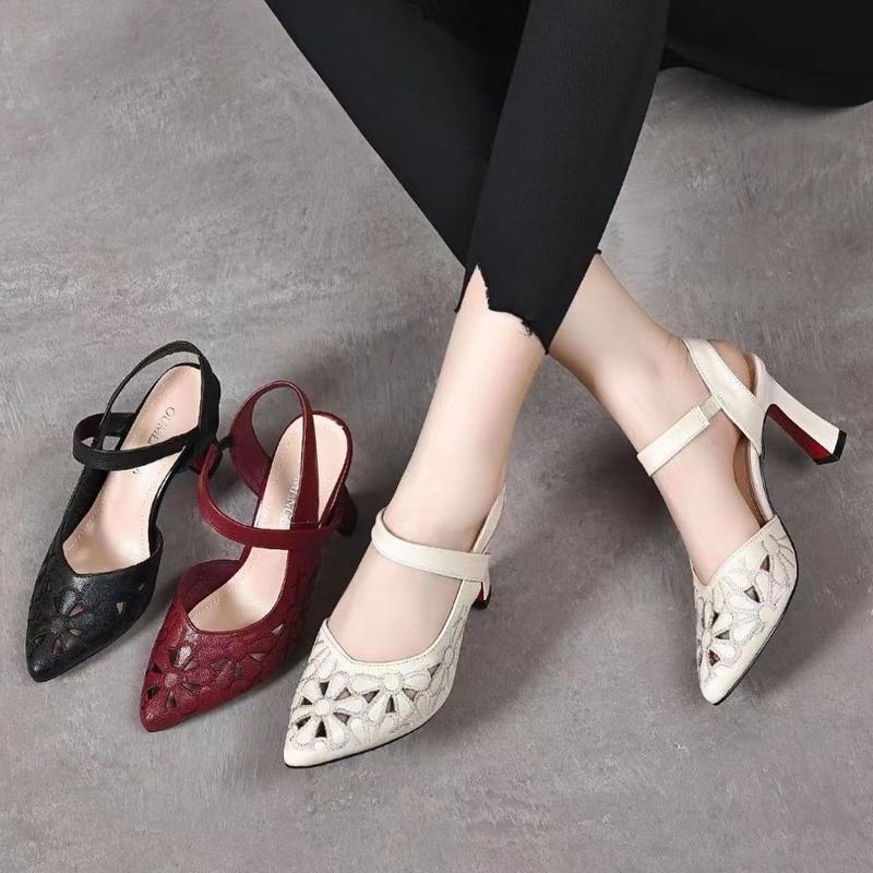 Product Introduction of Sandal Bersulam, Fesyen, Sandal Tumit Tinggi Bertutup Kaki, Kasut Wanita Kasual 9