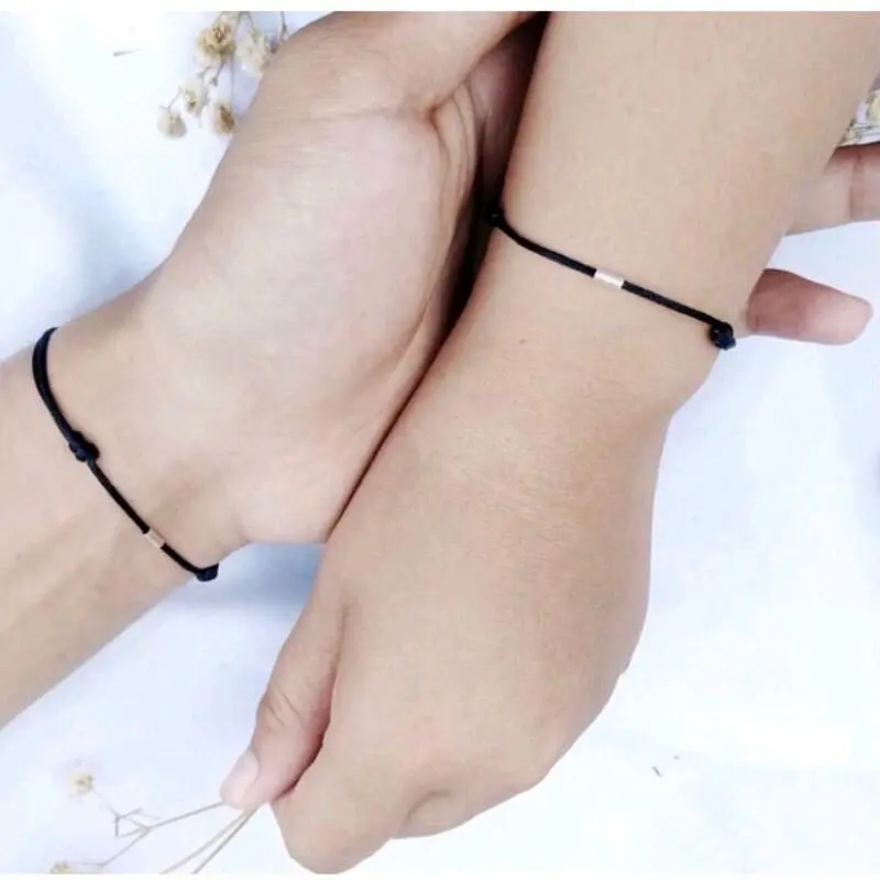isi [2pcs] Gelang Couple Tabung Minimalis Simpel Estetik Model Korea/Gelang Untuk Pacar/Gelang Mine your Anniverasary 3