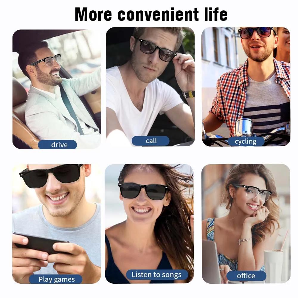 Black technology E13 Smart Glasses:Blue Light Filtering Polarized Sunglass Lenses Audio Built-in Mic & Speakers Touch Sunglasses