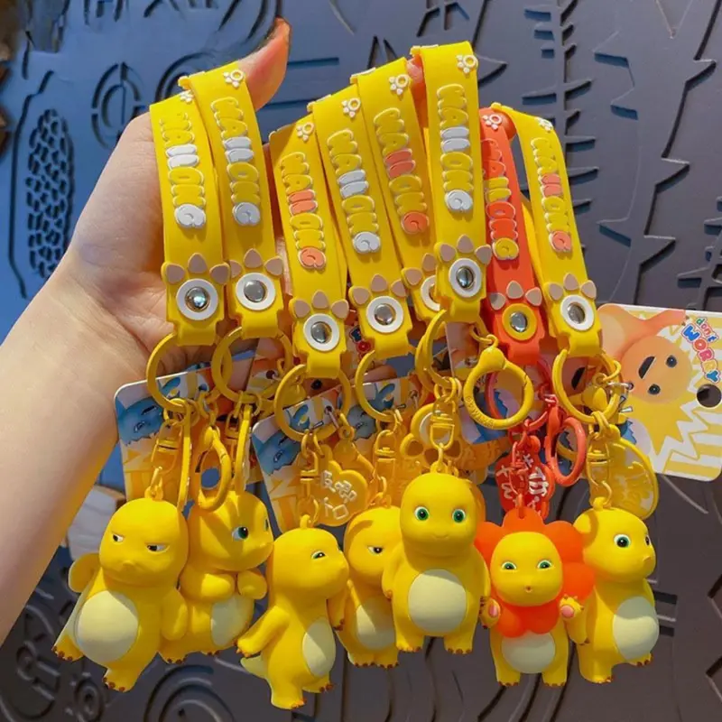 [littlecrab] Gantungan Kunci Nailong Dino Kuning Karakter Emoticon Full Body Badan Gemoy Keychain 2