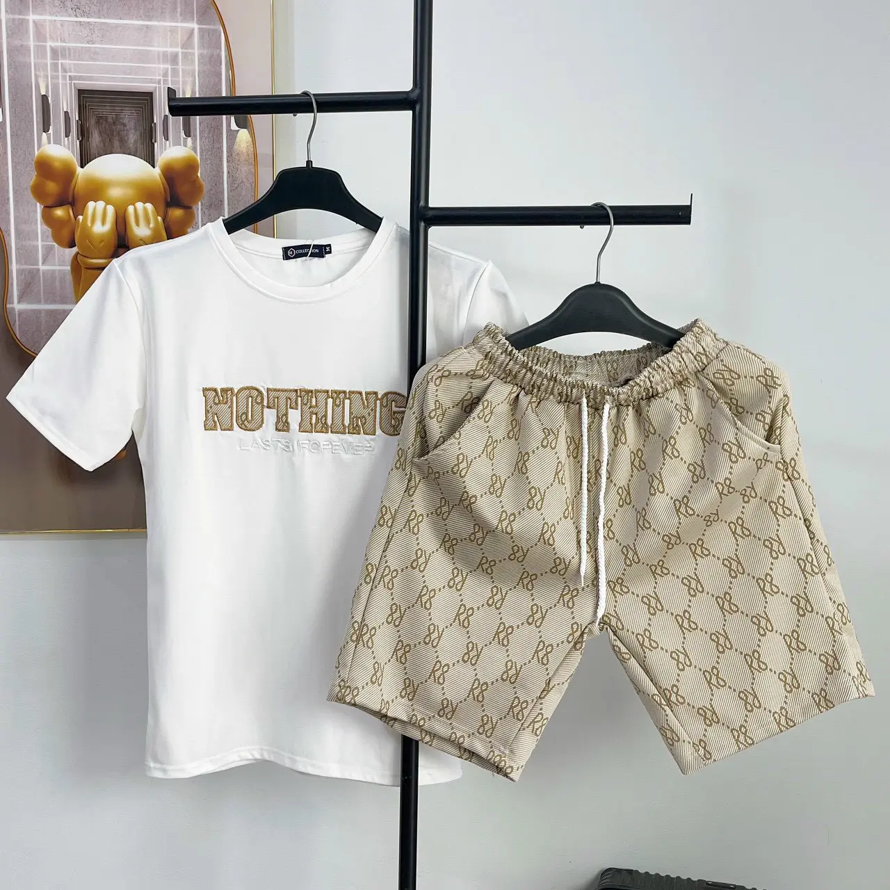 Set bộ quần áo nam cổ tròn tay ngắn Áo chất liệu Cotton Quần chất liệu UMI NHẬT dày dặn siêu hot TĐL Store set  nam Menswear