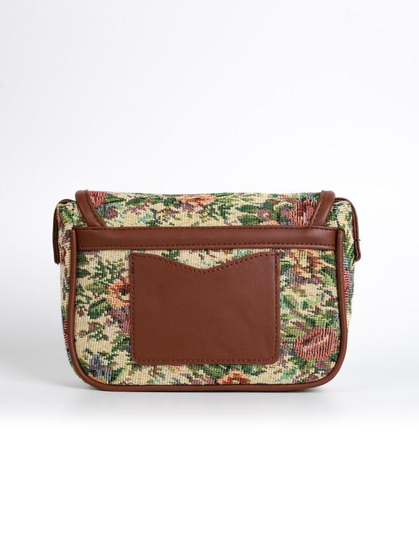 Women's Fashionable All over Print Floral Pattern Zipper Crossbody Bag, Cute Trendy Shoulder Bag,  All-match Commuter Bag for Work & Daily Used 6