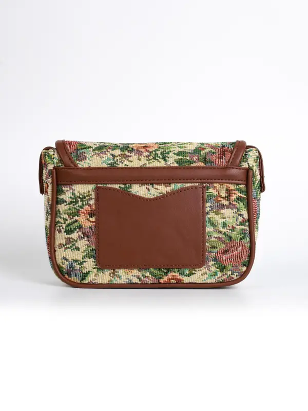 Women's Fashionable All over Print Floral Pattern Zipper Crossbody Bag, Cute Trendy Shoulder Bag,  All-match Commuter Bag for Work & Daily Used 5