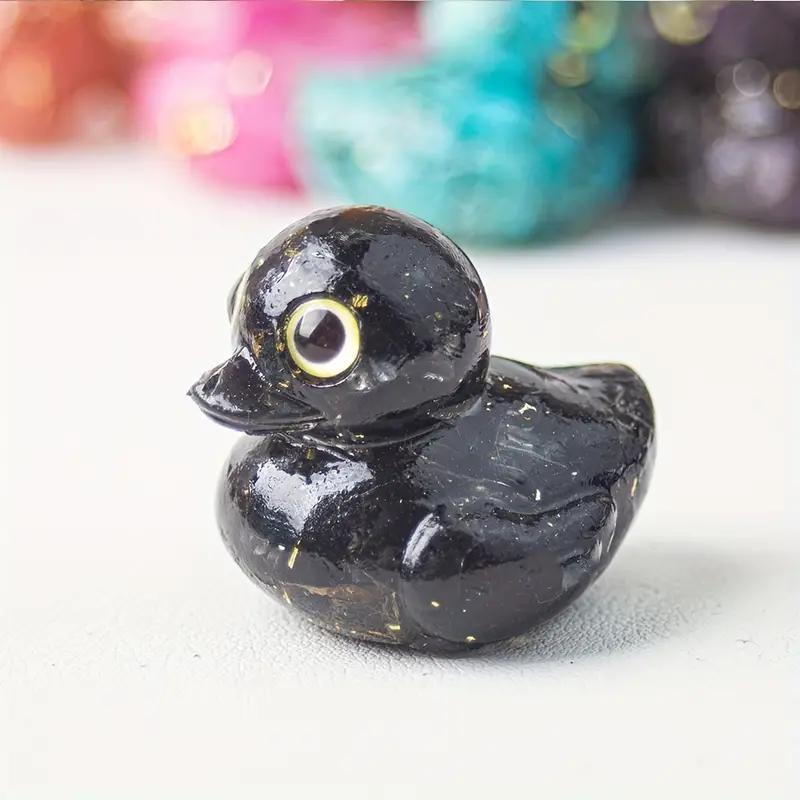 Product Introduction of Miniature Resin-wrapped Duck Statue, 1 Count Unique Decorative Ornament, Durable Water-resistant Decoration for Indoor Outdoor 18