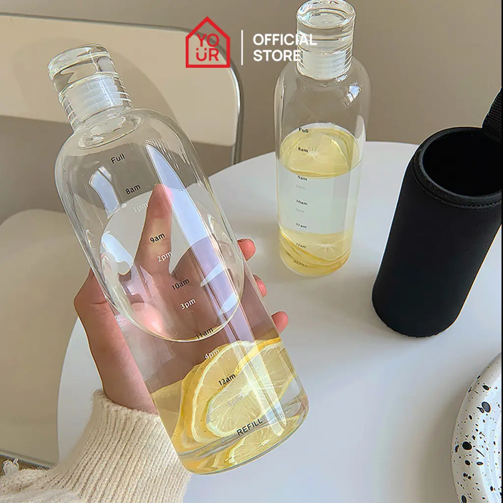 Botol Minum Korea 500ml /  Botol Bening BPA FREE / Botol Air Aesthetic Estetik / Water Bottle / Botol Kantor Sekolah Kuliah YourChoice