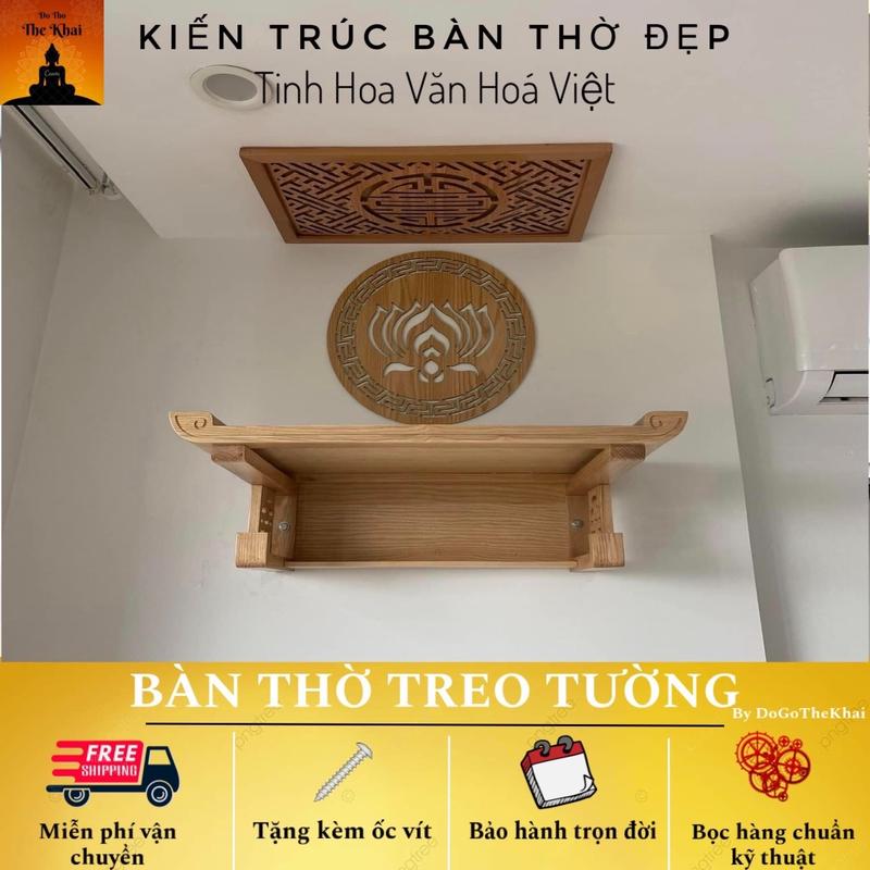 [Trợ Giá] Ban thờ treo tường cỡ nhỏ 61x41 và 69x48 gỗ sồi nga - Giá tốt hàng chất lượng - Kích thước chuẩn phong thuỷ Trang Trí Nhà Decor Phòng bàn thần tài
