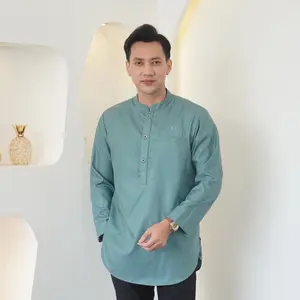 HIMADA LOOK Koko NAZEEF PANJANG Dewasa Kurta Baju Muslim Pria Dewasa Polos Lengan Panjang Koko Sunnah