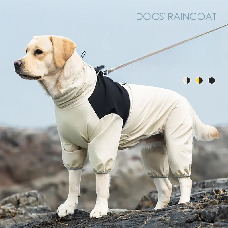 XL-8XL  Big Dog Rain Coat Clothes Waterproof Jacket Outdoor  Three colorsRainwear Hood Apparel Jumpsuit 5-35kg Pet Supplies