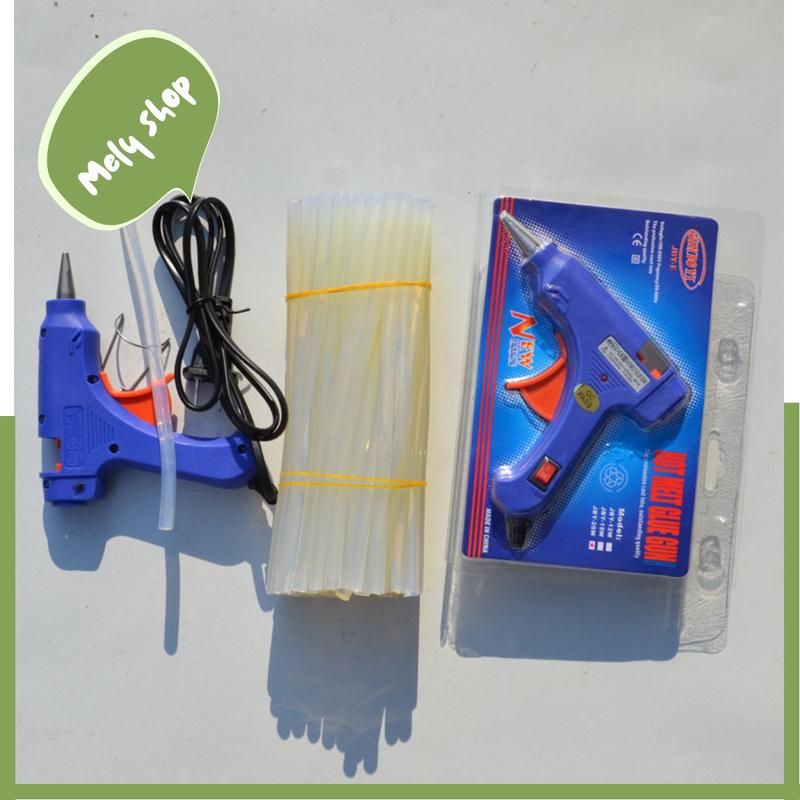 [Kho Sỉ 171]_Máy Bắn Keo Bé 20W Kèm 10 Cây Keo Nến Bé Silicon, Máy Bắn Keo To 80W Kèm 10 Keo Nến To