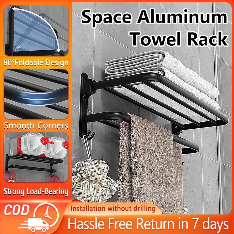 MARUYAMA High Quality Double-Layer Towel Rack, 80cm Folding Design ...