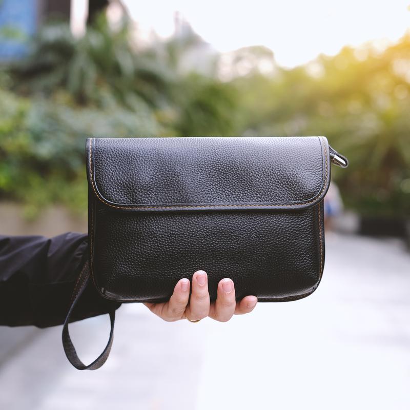 Túi đeo chéo nam TS01 da Bò thật cao cấp Chuyển đổi từ đeo vai sang Clutch cầm tay dễ dàng hộp