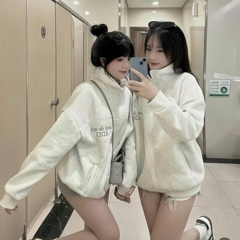 Áo khoác nỉ tàu 2da l1 thêu ADL phom Unisex - Top Menswear Có Túi