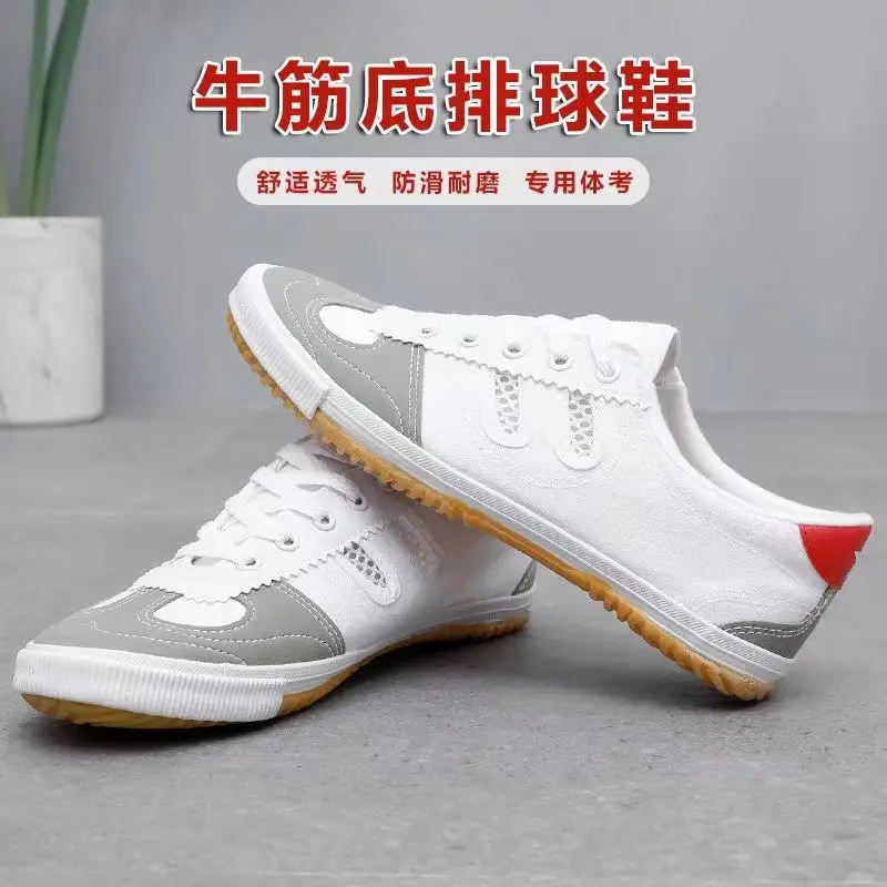 Kasut Bola Tampar, Borong, Untuk Lelaki dan Wanita, Sneaker Seni Mempertahankan Diri, Bahagian Bawah Tendon Daging Lembu, Kasut Kanvas, Tidak Licin dan Bernafas, Sesuai untuk Ujian Badan, Ringan, Kasut Tenis